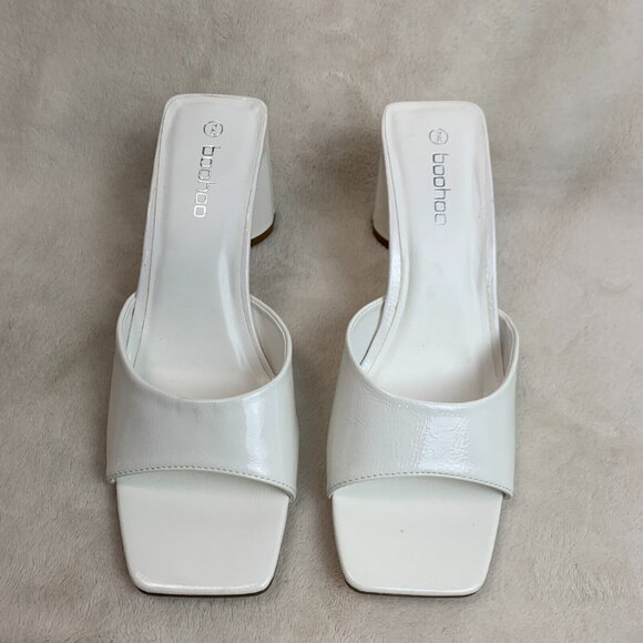 Boohoo Low Flat Heel Mule White  US 9 / UK 7 / EU40 - Picture 2 of 14